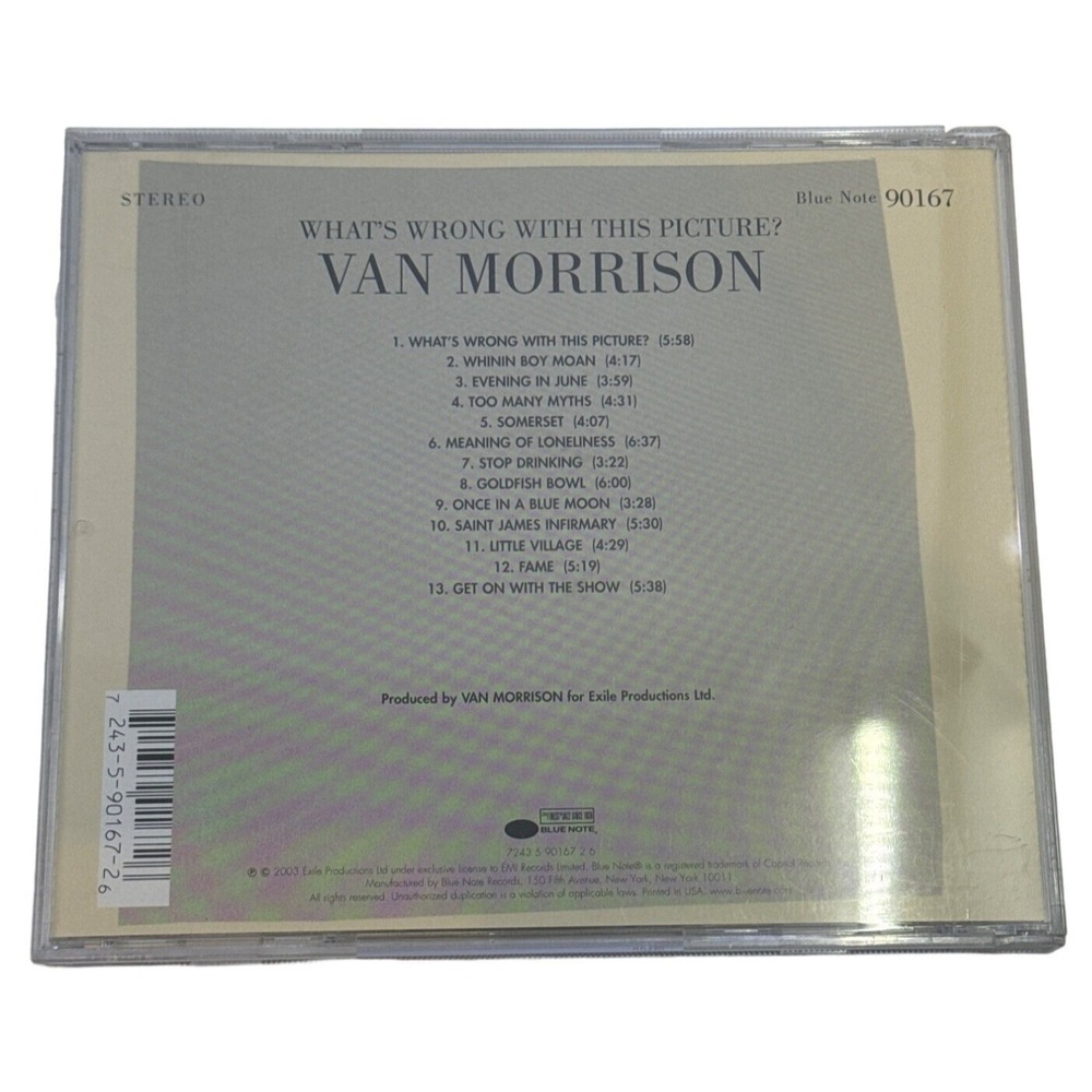 Van Morrison What's Wrong With This Picture? CD Blue Note 90167‎ Jazz Blues 2003 - Picture 4 of 4